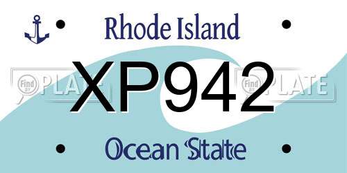 XP942 Rhode Island License Plate
