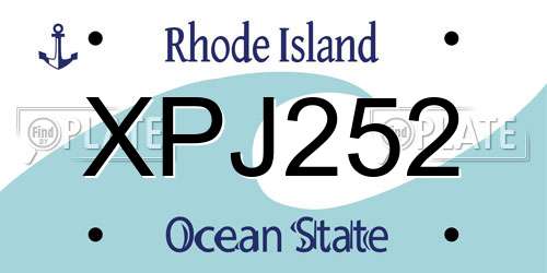 XPJ252 Rhode Island License Plate