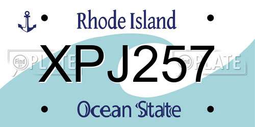 XPJ257 Rhode Island License Plate