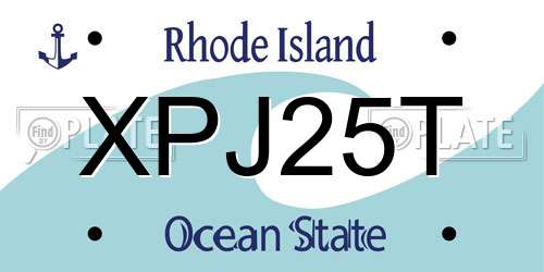 XPJ25T Rhode Island License Plate