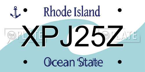 XPJ25Z Rhode Island License Plate