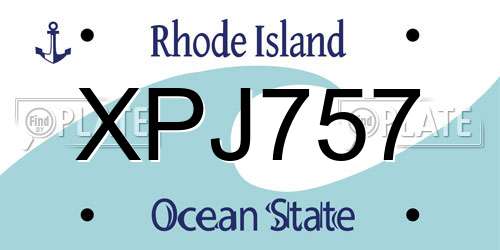 XPJ757 Rhode Island License Plate