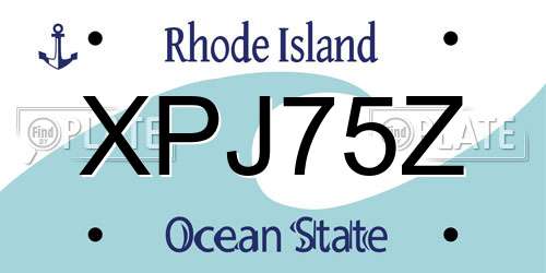 XPJ75Z Rhode Island License Plate