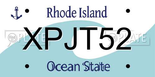 XPJT52 Rhode Island License Plate