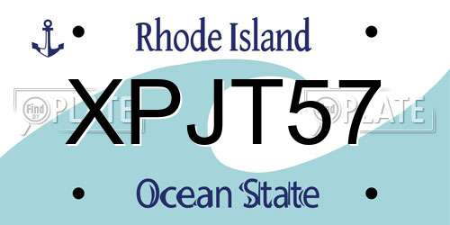 XPJT57 Rhode Island License Plate