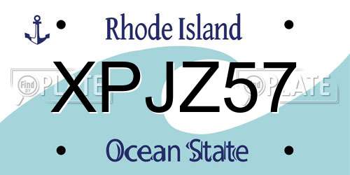 XPJZ57 Rhode Island License Plate