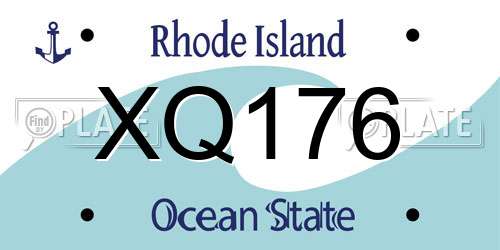 XQ176 Rhode Island License Plate