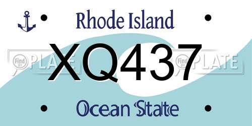 XQ437 Rhode Island License Plate
