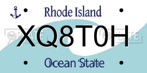 XQ8T0H Rhode Island License Plate