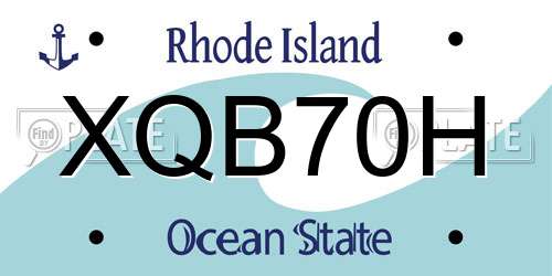 XQB70H Rhode Island License Plate
