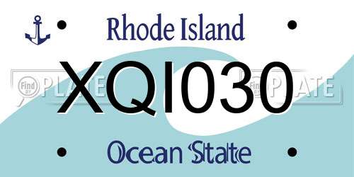 XQI030 Rhode Island License Plate