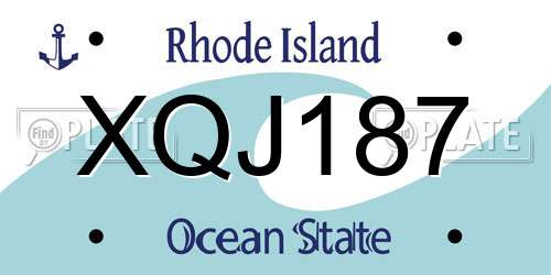 XQJ187 Rhode Island License Plate