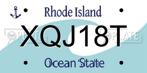 XQJ18T Rhode Island License Plate
