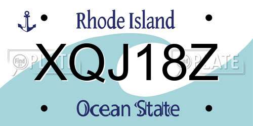 XQJ18Z Rhode Island License Plate