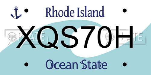 XQS70H Rhode Island License Plate