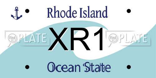 XR1 Rhode Island License Plate