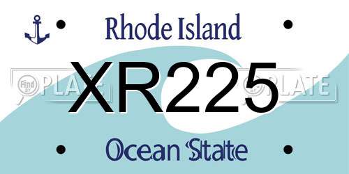 XR225 Rhode Island License Plate