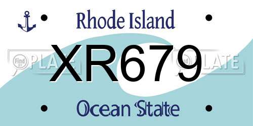 XR679 Rhode Island License Plate