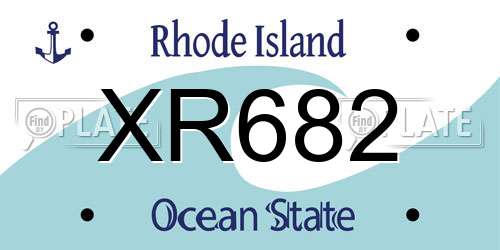 XR682 Rhode Island License Plate
