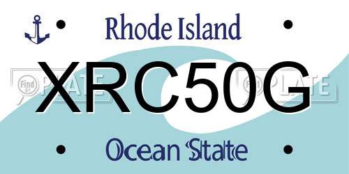 XRC50G Rhode Island License Plate