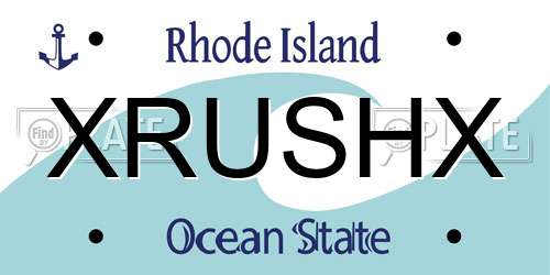 XRUSHX Rhode Island License Plate