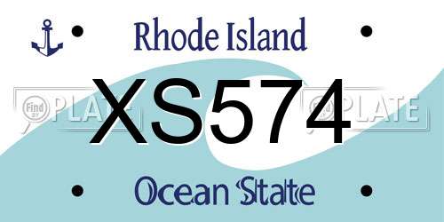 XS574 Rhode Island License Plate