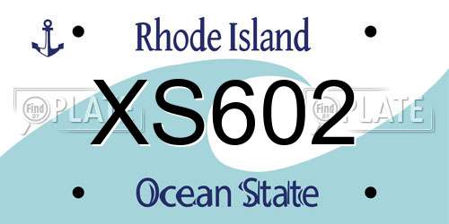 XS602 Rhode Island License Plate
