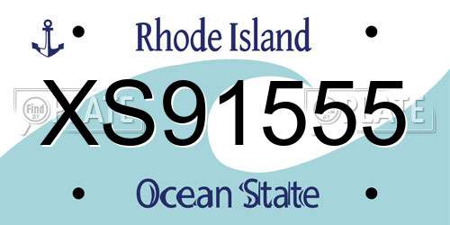 XS91555 Rhode Island License Plate