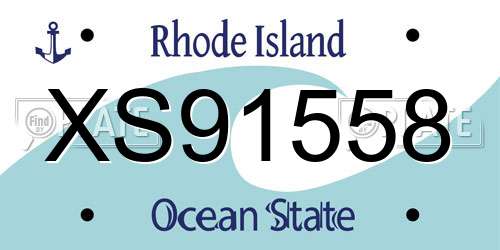 XS91558 Rhode Island License Plate
