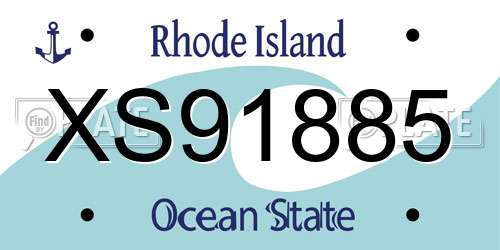 XS91885 Rhode Island License Plate