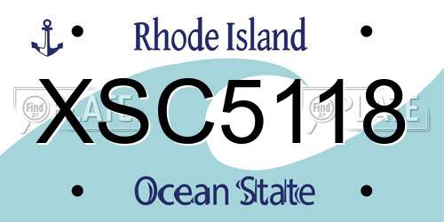 XSC5118 Rhode Island License Plate