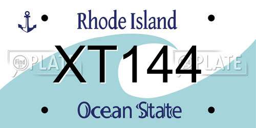 XT144 Rhode Island License Plate