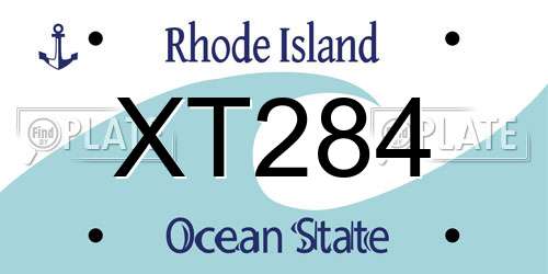 XT284 Rhode Island License Plate