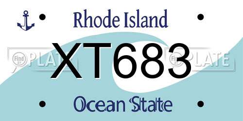 XT683 Rhode Island License Plate