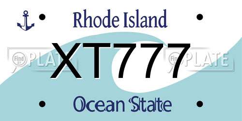 XT777 Rhode Island License Plate