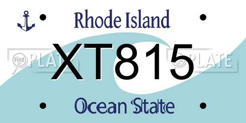 XT815 Rhode Island License Plate