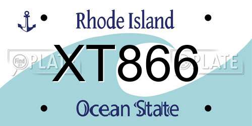 XT866 Rhode Island License Plate