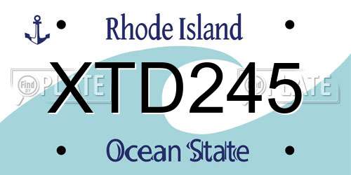 XTD245 Rhode Island License Plate