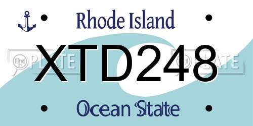XTD248 Rhode Island License Plate