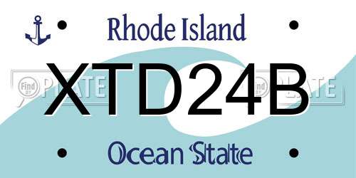 XTD24B Rhode Island License Plate