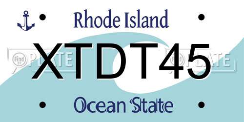 XTDT45 Rhode Island License Plate