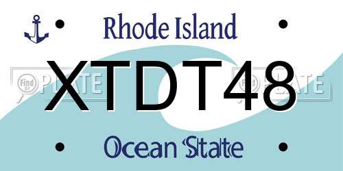 XTDT48 Rhode Island License Plate