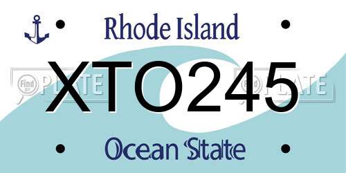 XTO245 Rhode Island License Plate