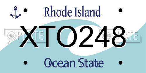 XTO248 Rhode Island License Plate