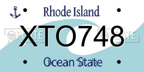 XTO748 Rhode Island License Plate