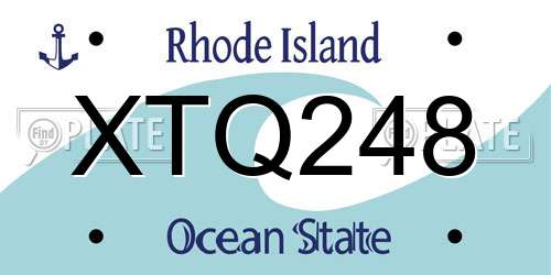 XTQ248 Rhode Island License Plate