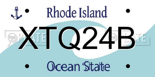 XTQ24B Rhode Island License Plate