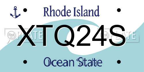 XTQ24S Rhode Island License Plate