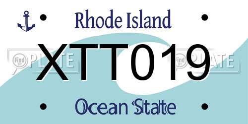 XTT019 Rhode Island License Plate