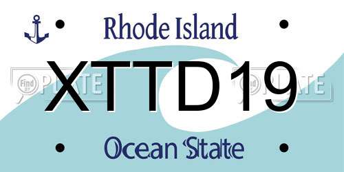 XTTD19 Rhode Island License Plate